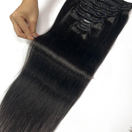 Straight Clip In Hair Extension Human Hair 120g/Set Straight Clip In Extension Full Head Brazilian Clip Hair Extension for Women