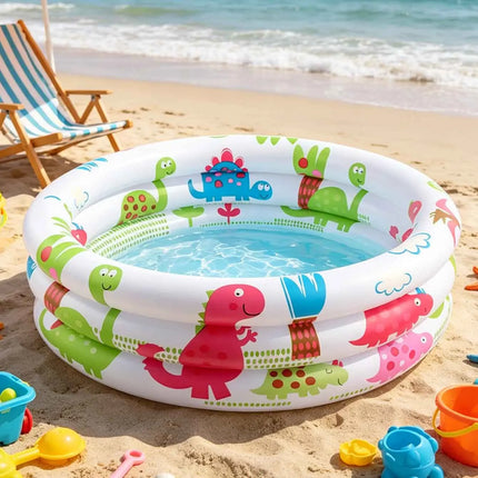 1PC Round Inflatable Ball Pit Pool Dinosaur Pattern PVC Water Pool Portable Outdoor Garden Swimming Pool