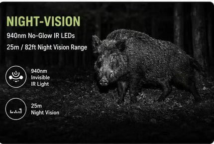 Solar Wildlife 50MP 4K Video Trail Camera with Night Vision 0.3s Motion Activated Waterproof for Outdoor Hunting Garden Monitori