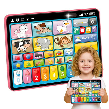 2026 New Learning Tablet for Toddlers, Trilingual Learning Toys with Music & Sound, Speech Therapy Toys for 12 Months Boy Girl, Musical Baby Birthday Toys for 1 Year Old Girls, Toddler Educational Toys Birthday Christmas Gift