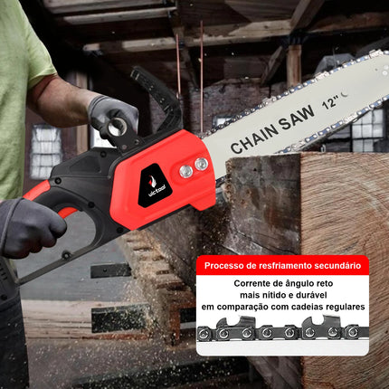 12" Brushless Chainsaw Cordless Electric Chain Saw Garden Pruning Saw Woodworking Power Tool Anti-slip rubber handle BR