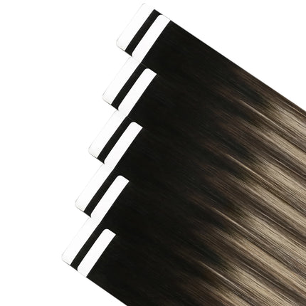 Moresoo Tape in Human Hair Extensions Brazilian Straight Remy Hair Extension Natural Invisible Seamless Tape ins 100% Real Hair