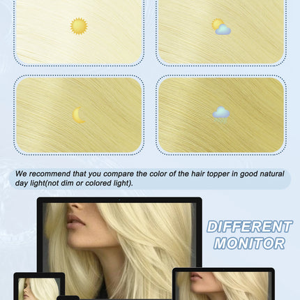20 inch 100g Blond Halo Hair Extensions 100% Human Hair with Invisible Transparent Wire Adjustable Size Secure Clip on Hairpiece