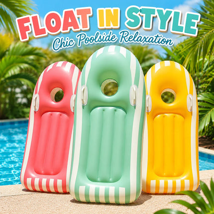 1PC Inflatable Portable Folding Surf Board with Safety Handles, Nordic Stripes Design for Shallow Water