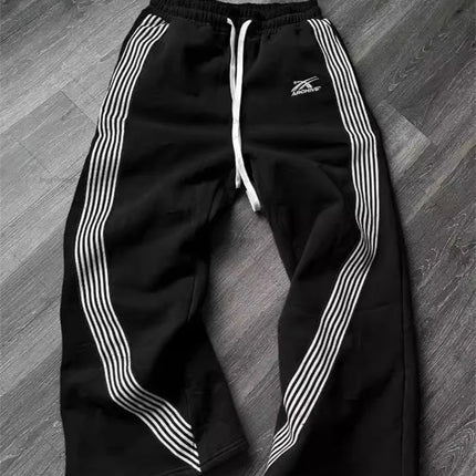 Casual Loose Straight Leg Pants Striped 2025 Summer Fashion Trend Brand Street Hip-hop Jogging Men's Women's Harajuku Sweatpants