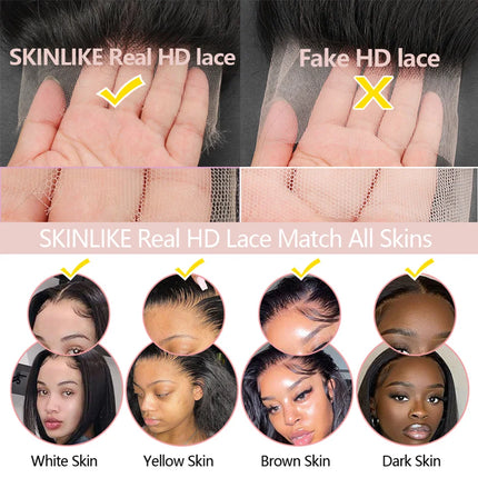 Water Wave Skinlike 13X6 HD Lace Frontal Only Deep Curly Pre plucked 5x5 HD Lace Closure Only Brazilian Human Hair Bleach Knots