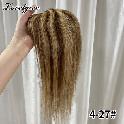 12x13cm Skin Scalp Topper Hair Piece Clip in Natural Hair Topper for Women 10"-14" Straight Brazilian Remy Human Hair Topper