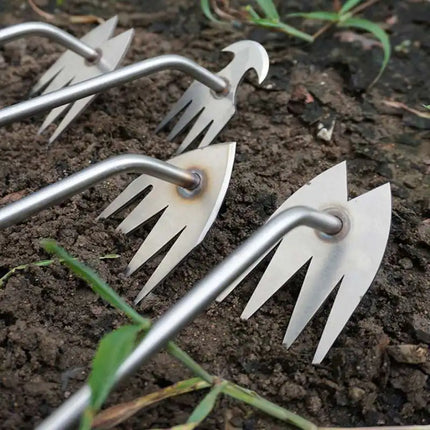 Stainless Steel Grass Rooting Weeding Tool Garden Hook Puller With Handle For Easily Removing Weeds Planting Shovel Harvesting