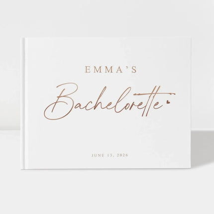 Personalized Wedding Guest Book For Engagement Bachelorette Party Birthday Bridal Shower Keepsake Book Horizontal Signature Book