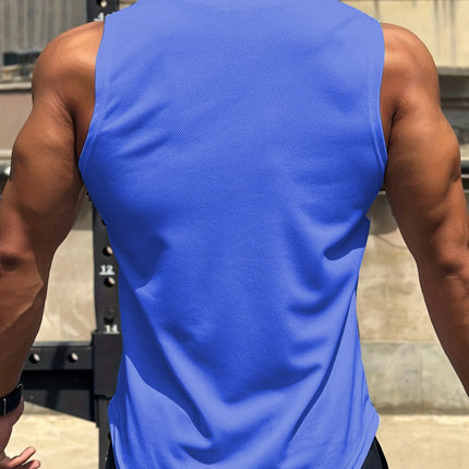 6XL Plus Size men sleeveless tank top round neck moisture absorbent sweat drying tank top suitable for summer gym sports tops