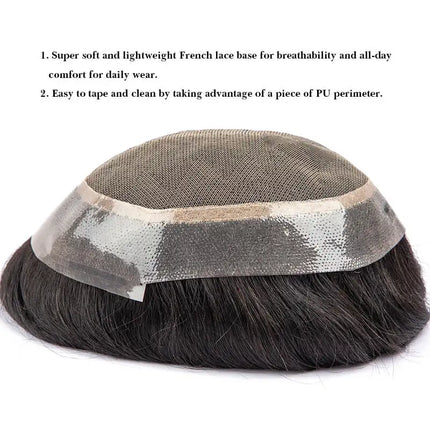 Australia Toupee Men Lace PU Base Wig For Men Male Hair Prosthesis Breathable Man Wig Capillary Prosthesis Replacement System