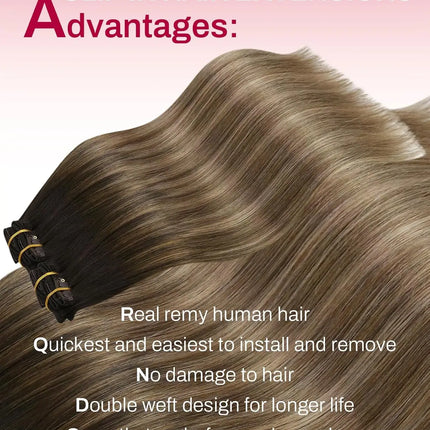 [Hot Sale] Moresoo Clip in Hair Extensions Real Natural Hair Remy Straight Set 5&7 Pcs Brazilian Clip in Human Hair Extensions