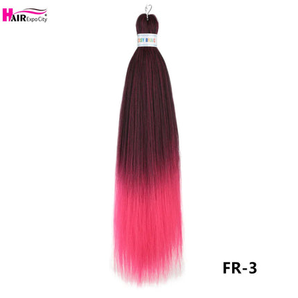 Easy Braids 26Inch Synthetic Jumbo Braids Hair Extensions Ombre Colorful Braiding Hair Pre Stretched Hair Expo City