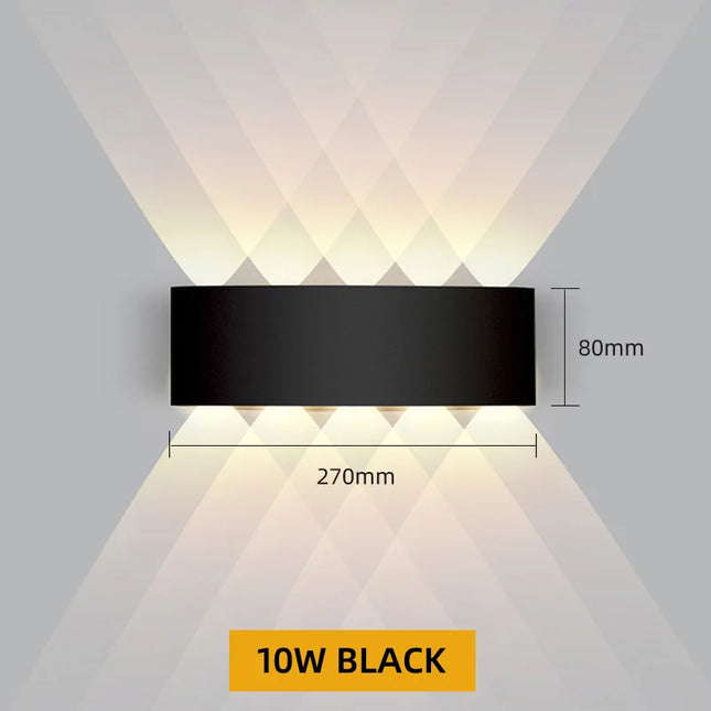 Aluminum LED Wall Lamp Waterproof IP65 Indoor Wall Light Up and Down Outdoor Garden Lights Bedroom Living Room Stairs Lighting