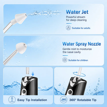 Electric Nasal Irrigation System Sinus Rinse Machine With 300ml Water  Nose Cleaner IPX7 Type C Charging For Daily Nasal Care