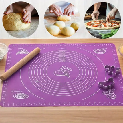 Silicone baking pad, extra-thick large-sized non-stick pastry pad, suitable for dough, pie crust and rolling pad