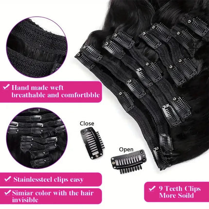 Clip In Hair Extensions Brazilian Body Wave 100% Unprocessed Brazilian Remy Virgin Human Hair Clip Ins 120G/240G 8 Pcs/Lot