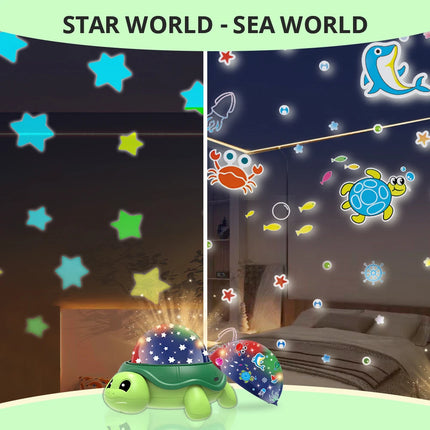 Good Luck Turtle Starry Sky Light，Star Projector Night Light for Kids，360 Degree Rotation Gift Toys