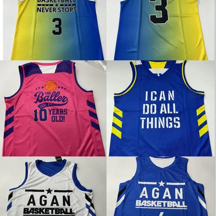 Basketball Jersey Customized Basketball Uniform Add Any Team Name Number Personalized Sports Vest for Men/Youth