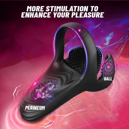 Penis Cock Ring Vibrator for Men Wireless Testicle Stimulator Male Remote Control Glans Massager Masturbator Sex Toy for Men 18+