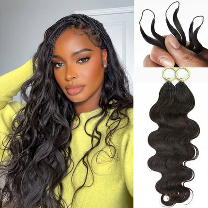 Body Wave Feathered Human Crochet Hair For Braiding Boho Braids 100% Raw Human Hair Extensions Miracle Knots Crochet Human Hair