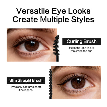 CARSLAN Dual Head 3D Mascara Curling Volume Up&Down Lashes Thick Lengthening Eyelashes Waterproof Long-wearing Mascara Makeup
