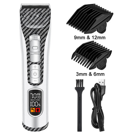 Electric Hair Clipper Unique Shaped Moving Blade Hair Trimmer LCD Display USB Rechargeable For Salon Men Hair Cutting Barber