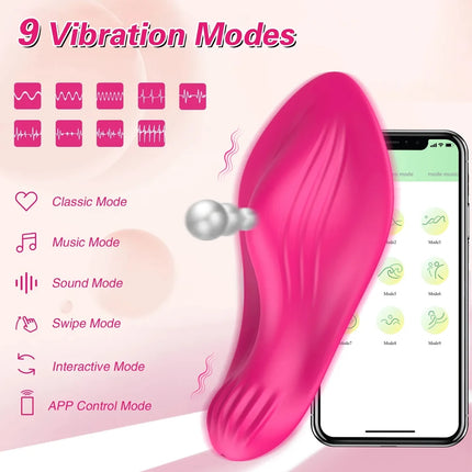 Bluetooth Mini Wearable Vibrator Female Clit Stimulator Remote Control Panties Vibrating Egg Adult Sex Toy Masturbator for Women