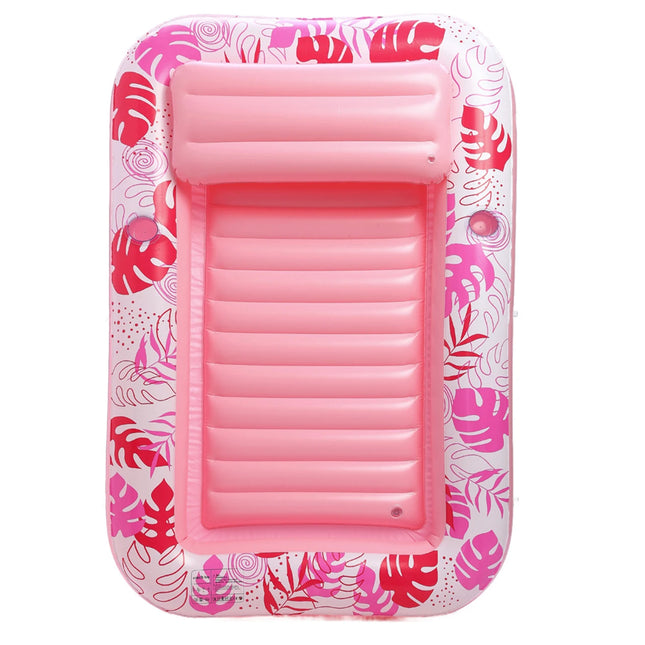 1PC Inflatable Tanning Pool Lounger Float, Large Pool Floats Adult with Pillow, 4 in 1 Suntan Tub Raft Floatie