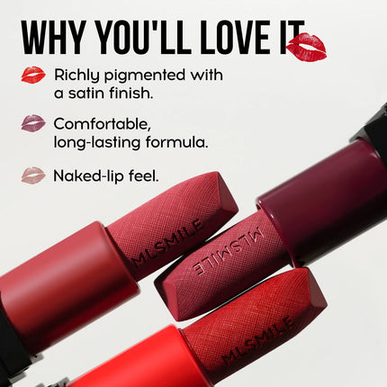 6-Color Embossed Matte Lipstick, Easy to Apply, Moisturizing and Natural Finish Long-Lasting Smooth Texture for Soft and Elegant