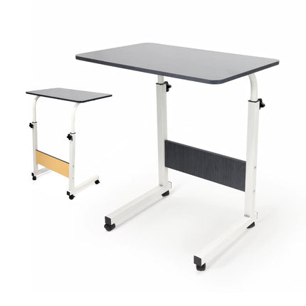 Adjustable Mobile Desk with Wheels, Multifunctional Side Table for Home and Office, Adjustable Height, Compact and Portable Design for Working, Studying or Using a Laptop in Any Space