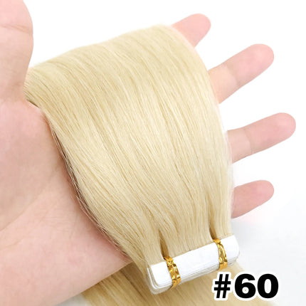 Straight Tape in Human Hair Extension for Women High Quality Brazilian Human Hair Adhesive Tape in Hair Skin Weft Hair Extension