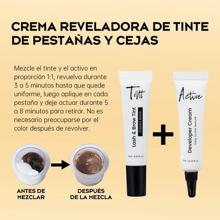 Gollee Classic Black Natural Lash and brow Tinting Set Lasting Waterproof Eyelash Fast Tint Kit Enhancers Easy Dye Makeup Tools