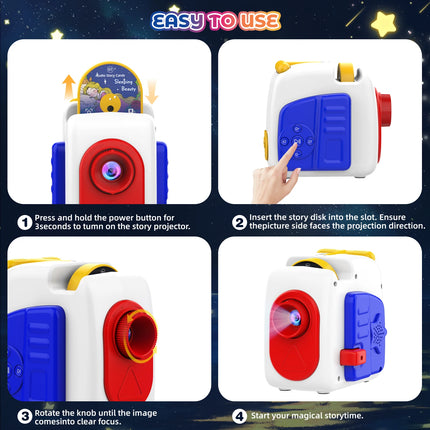 Story Projector Complete With 6 Story Cards and a Built-in Audio Player, Is a Perfect Gift Toy for Toddlers and Children