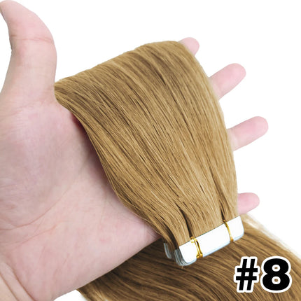 Straight Tape in Human Hair Extension for Women High Quality Brazilian Human Hair Adhesive Tape in Hair Skin Weft Hair Extension