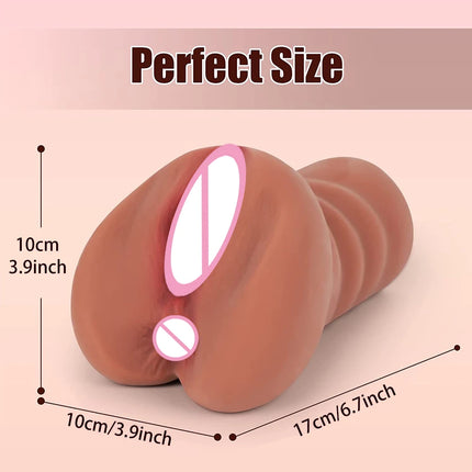 Realistic Dildo Soft Penis and Vagina 2-in-1 Masturbator Cup Vagina Masturbation Blowjob Adults Sex Toys for Male Masturbator 18