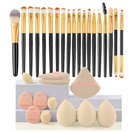 Makeup Brushes Set Premium Synthetic Kabuki Foundation Concealers Powder Blush Blending Face Eye Shadows Brush Set