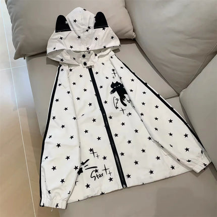 Japanese Y2k Hoodies Jackets Women Clothes Polka Dot Cat Print Sweatshirts 2026 Ropa Mujer Casual Chic Hooded Cute Hoodie Tops