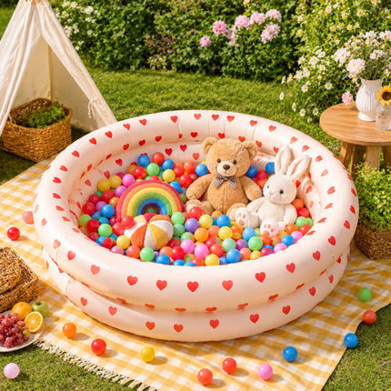 1PC Pool Floats, 2 in 1 Inflatable Pool Ball Pit, Soft Bottom Portable Paddling Pool Indoor Outdoor Summer Water Play
