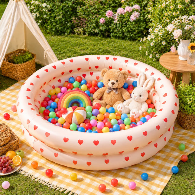 1PC Pool Floats, 2 in 1 Inflatable Pool Ball Pit, Soft Bottom Portable Paddling Pool Indoor Outdoor Summer Water Play