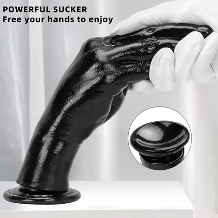 Black Hand Expansion Fist for Male Female Masturbation Climax Foreplay Anal Plug Expansion Realistic Silicone Sex Toy