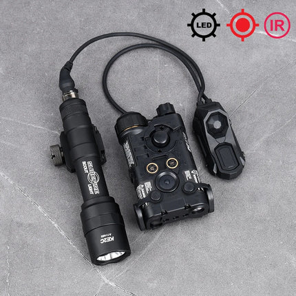 Tactical LED Flashlight Combo L3 NGAL M600 M300 PEQ15 Light with Pressure AXON Switch Fit 20mm Rail for Outdoor Use