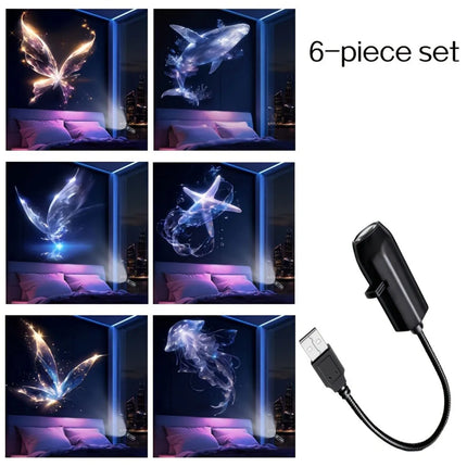 USB powered LED projection night light ocean and butterfly patterns whales, jellyfish, night light bedrooms, living rooms