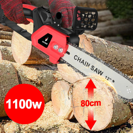 12" Brushless Chainsaw Cordless Electric Chain Saw Garden Pruning Saw Woodworking Power Tool Anti-slip rubber handle BR