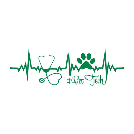 Dog and Cat Silhouette Heartbeat Vinyl Wall Stickers Pet Veterinary Shop Window Decal Car Laptop Removable Decal Veterinary Gift