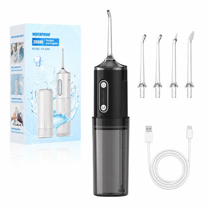 Portable Mini Water Flosser Foldable Travel Oral Irrigator For Kids Adults 4 Level Adjustment 200ml USB C IPX7 Cordless
