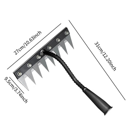 5/6/7/8 Tines Weed Puller Tool Garden Weed Pulling Tool Rake Alloy Steel Hand Weeder Tool Weed Remover Tool for Farm Backyard