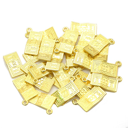 Wholesale 15pcs Three Color Dollar Charms Alloy Metal Money Pendants For DIY Bracelets Necklace Jewelry Making Craft