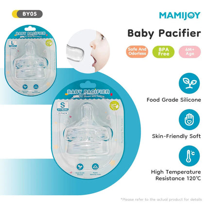 MAMIJOY Newborn Pacifier PP Round Head Cross Hole Food Grade Silicone For 0-6 Month Newborn Pacifier Baby Nipple BPAFREE BY05