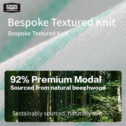 52025 Premium Striped Modal Boxers – Enhanced Large Support Pouch, Ultra-Smooth Ribbed Texture and Sculpted Comfortable Fit